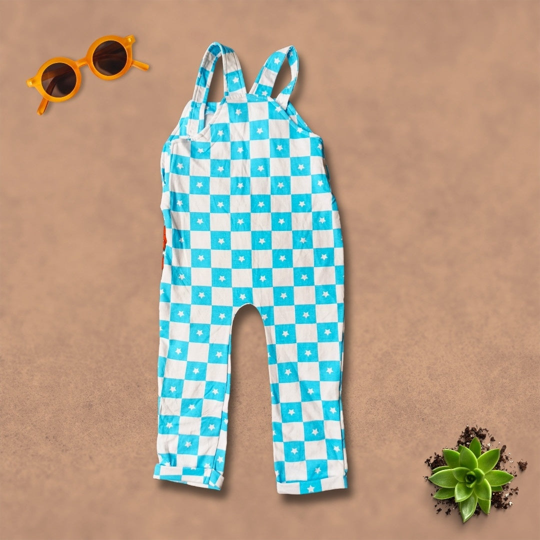 Giggly Capes | Light Blue Kids Dungarees