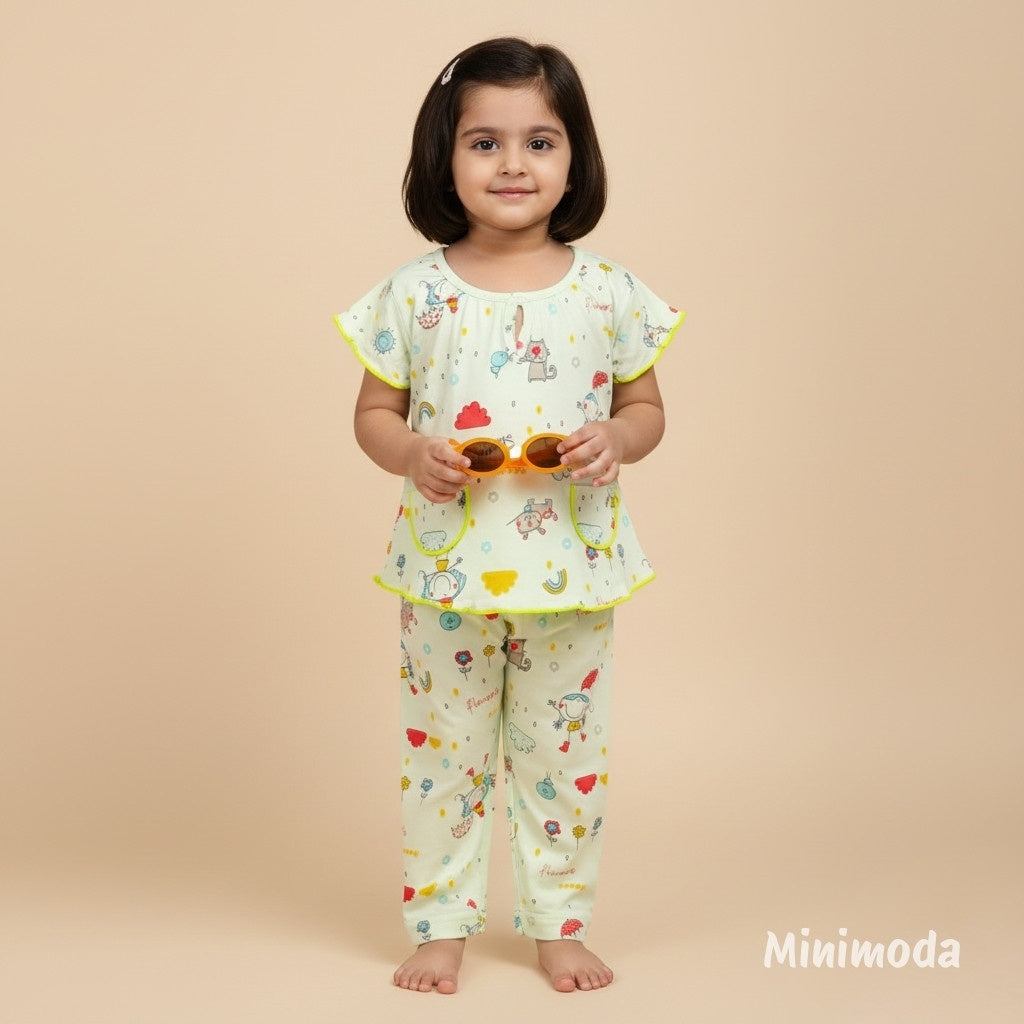 Mini Pals | Light Green Nightwear