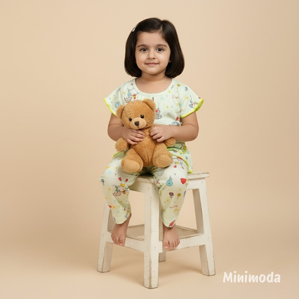Mini Pals | Light Green Nightwear