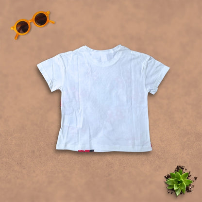 Royal Snowflakes | White T-Shirt & Pant Combo