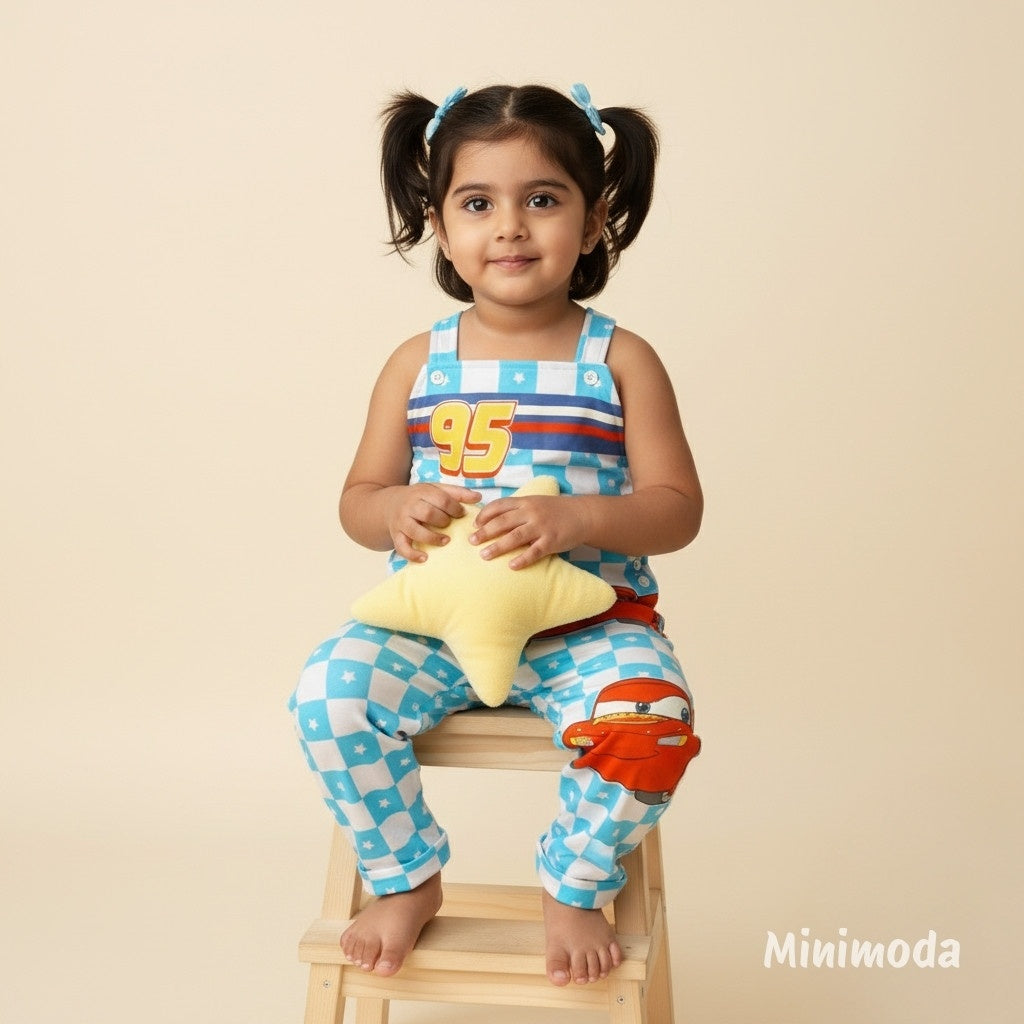 Giggly Capes | Light Blue Kids Dungarees