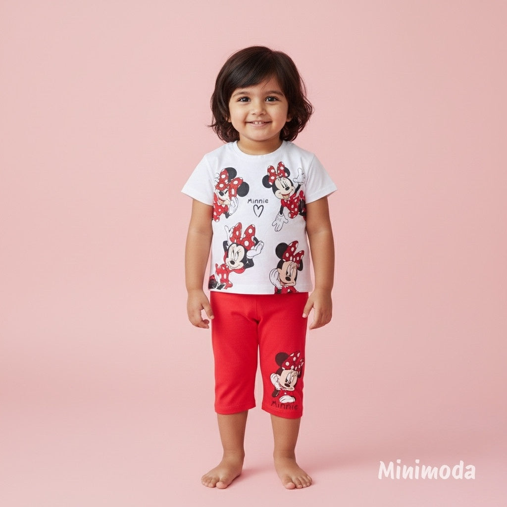 Royal Snowflakes | White T-Shirt & Pant Combo