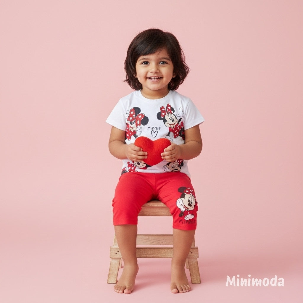 Royal Snowflakes | White T-Shirt & Pant Combo