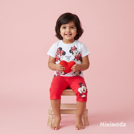 Royal Snowflakes | White T-Shirt & Pant Combo