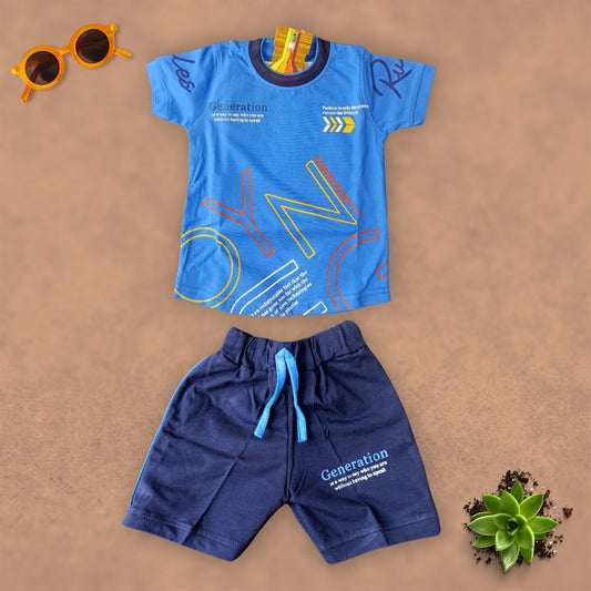 Mini Ninjas | Blue T-Shirt & Pant Combo